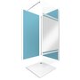 Aurlane Ensemble complet douche à l'Italiennne avec Receveur 90x90 + Paroi miroir + Panneaux muraux