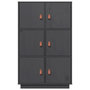 Voir la diapositive 5 : VIDAXL Buffet haut Gris 67x40x108,5 cm Bois massif de pin