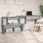 Voir la diapositive 1 : VIDAXL Bureau d'angle Sonoma gris 200x50x76 cm Bois d'ingenierie