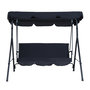 Voir la diapositive 4 : OUTSUNNY Balancelle de jardin 3 places toit inclinaison réglable coussins assise et dossier 1,72L x 1,1l x 1,52H m acier noir polyester noire