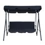 Voir la diapositive 4 : OUTSUNNY Balancelle de jardin 3 places toit inclinaison réglable coussins assise et dossier 1,72L x 1,1l x 1,52H m acier noir polyester noire