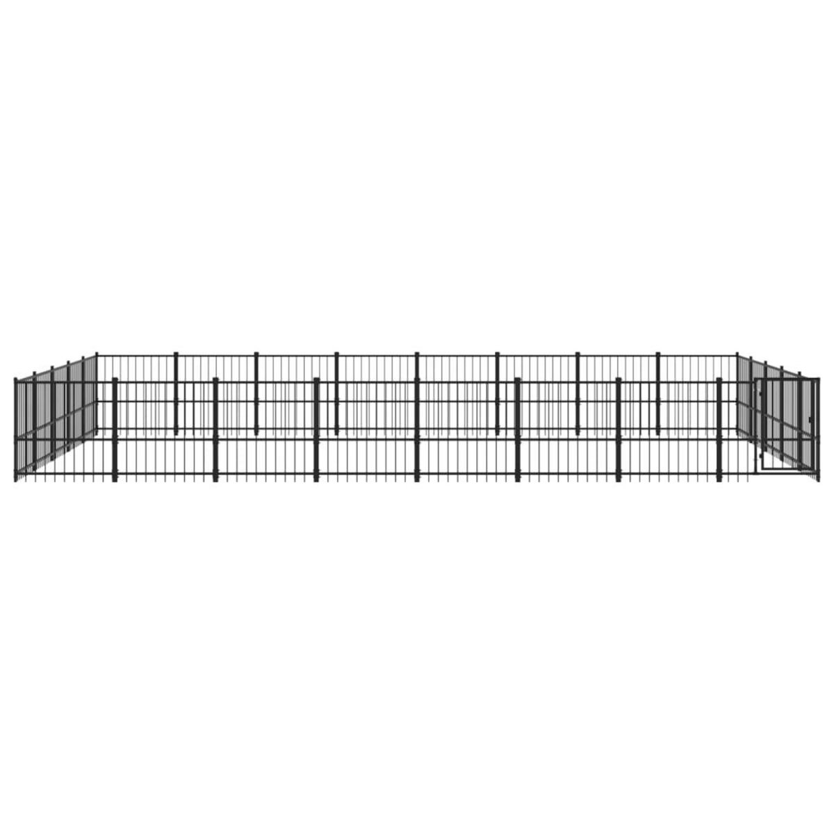 VIDAXL Chenil d'exterieur pour chiens Acier 37,64 m²