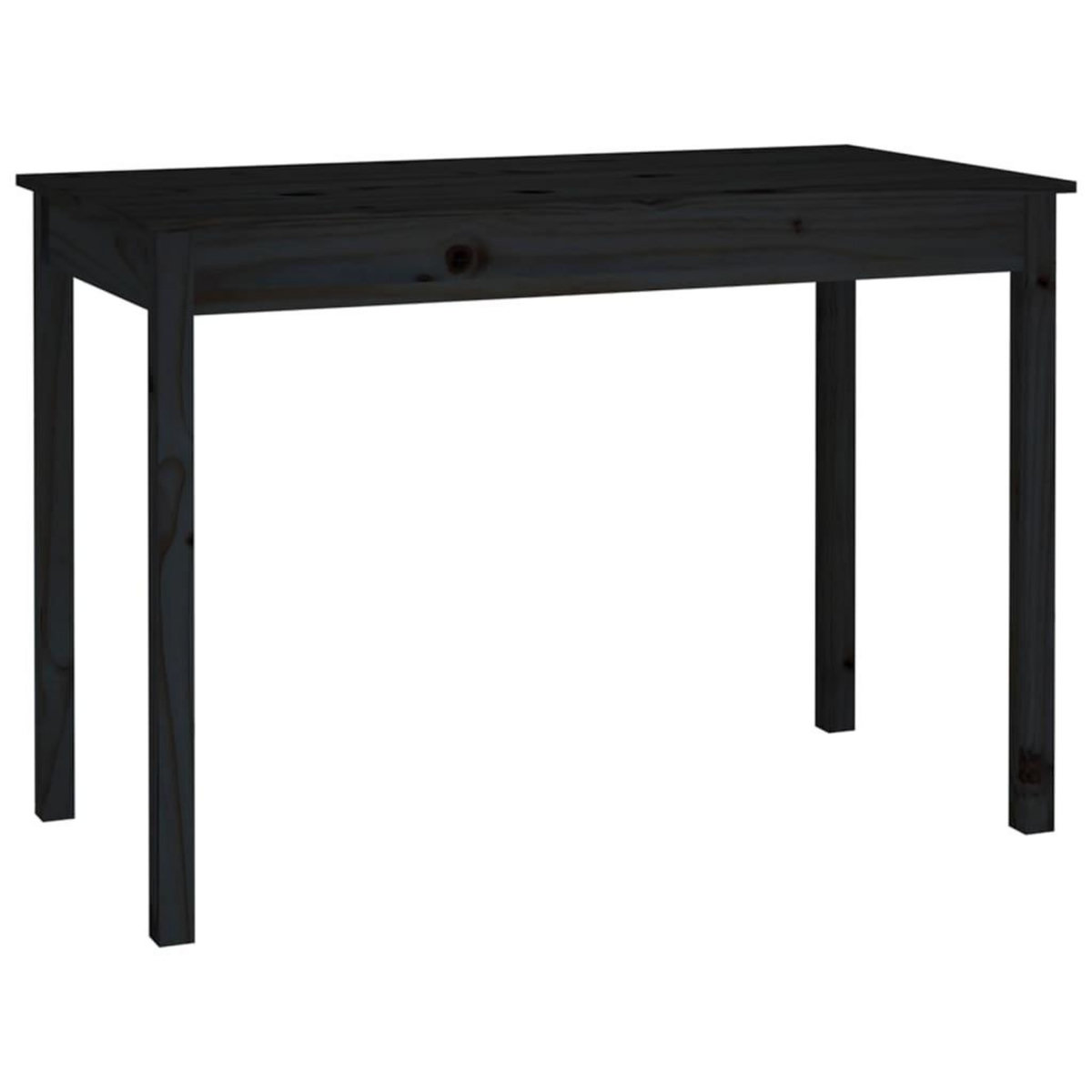 VIDAXL Table a manger Noir 110x55x75 cm Bois massif de pin