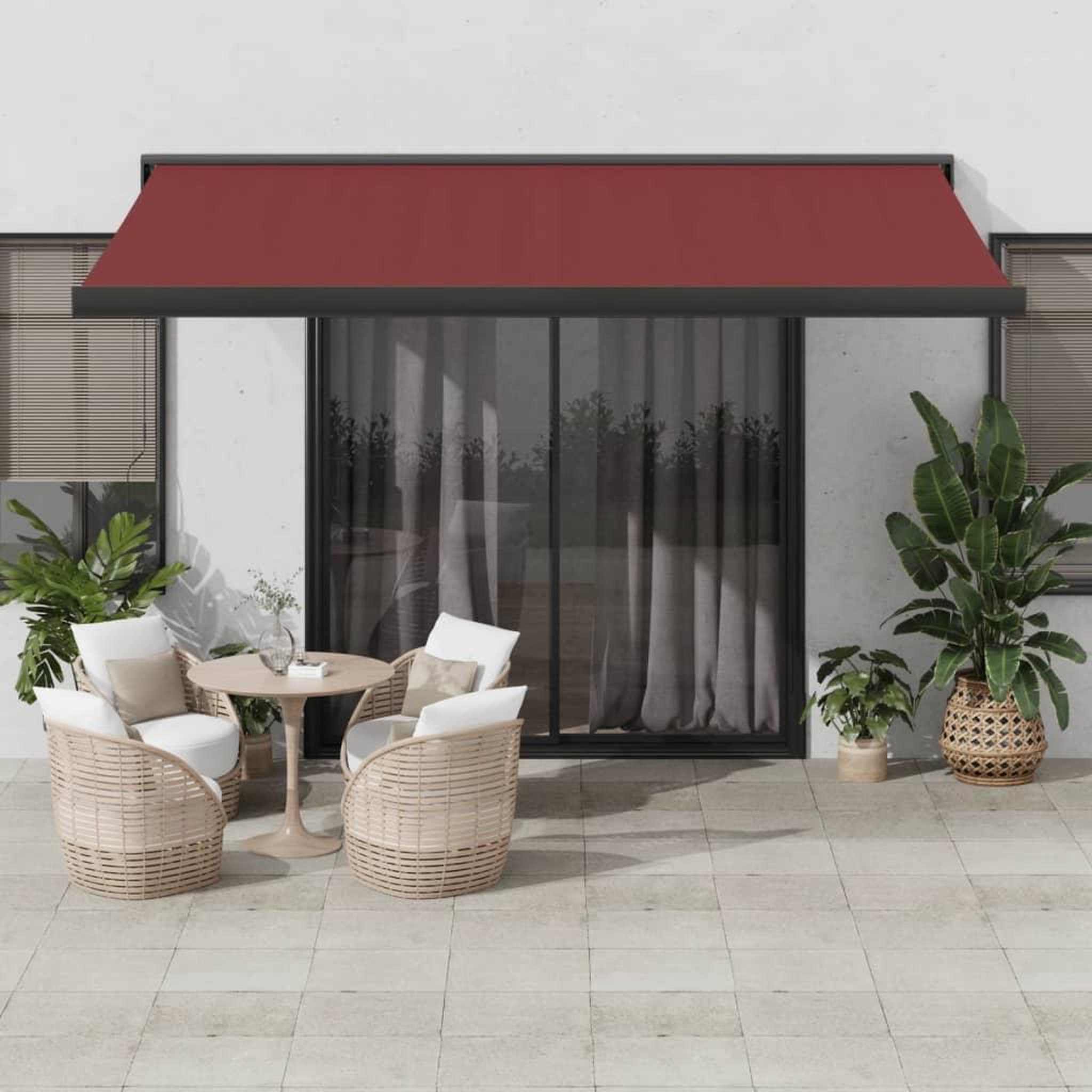 VIDAXL Auvent retractable automatique bordeaux 400x300 cm