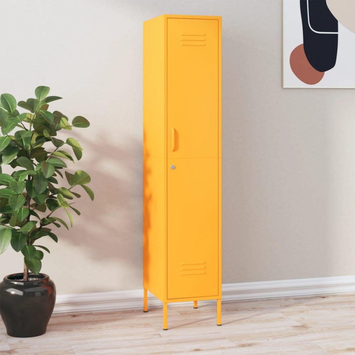 VIDAXL Armoire a casiers Jaune moutarde 35x46x180 cm Acier