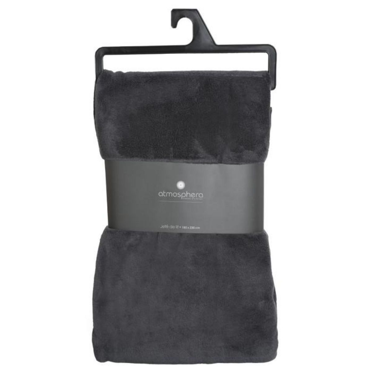 ATMOSPHERA Plaid Microfibre  Doa  180x230cm Gris Foncé