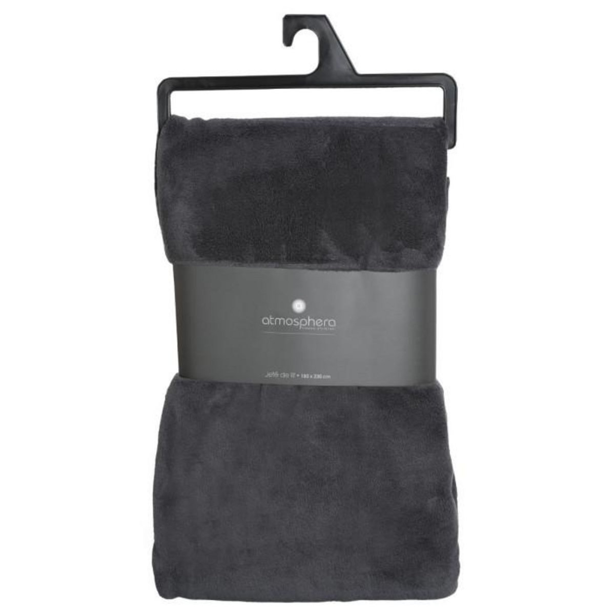 ATMOSPHERA Plaid Microfibre  Doa  180x230cm Gris Foncé