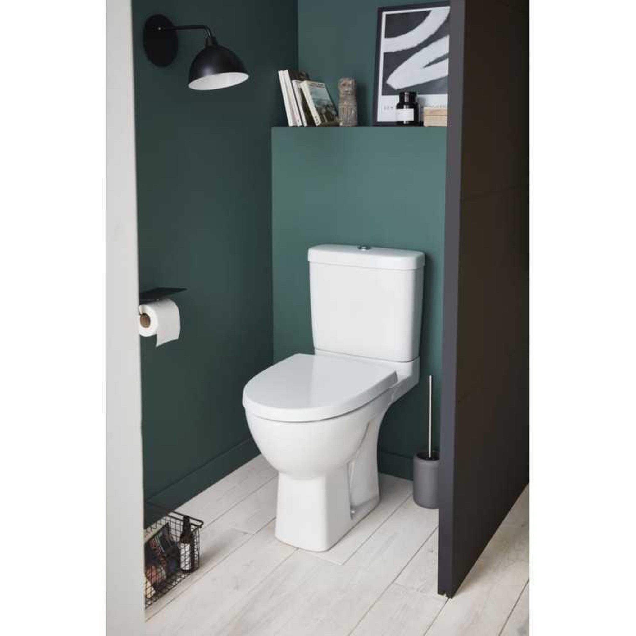 Voir la diapositive 3 : JACOB DELAFON Pack wc à poser sans bride odéon up sortie horizontale blanc + abattant thermodur 41 cm