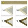 Voir la diapositive 5 : OUTSUNNY Voile d'ombrage carré 3 x 3 m polyéthylène haute densité résistant aux UV coloris sable