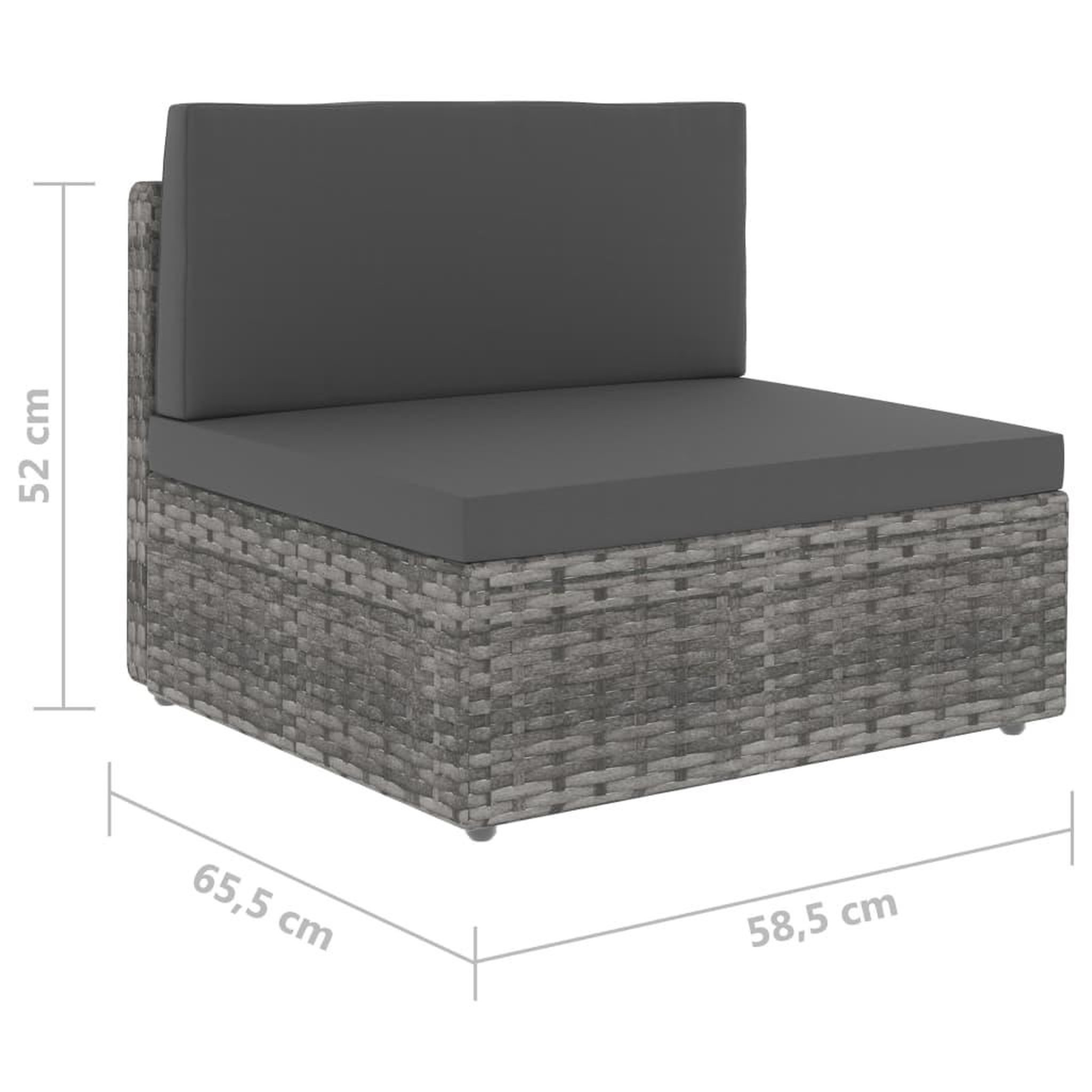 Voir la diapositive 6 : VIDAXL Salon de jardin 4 pcs Resine tressee Gris