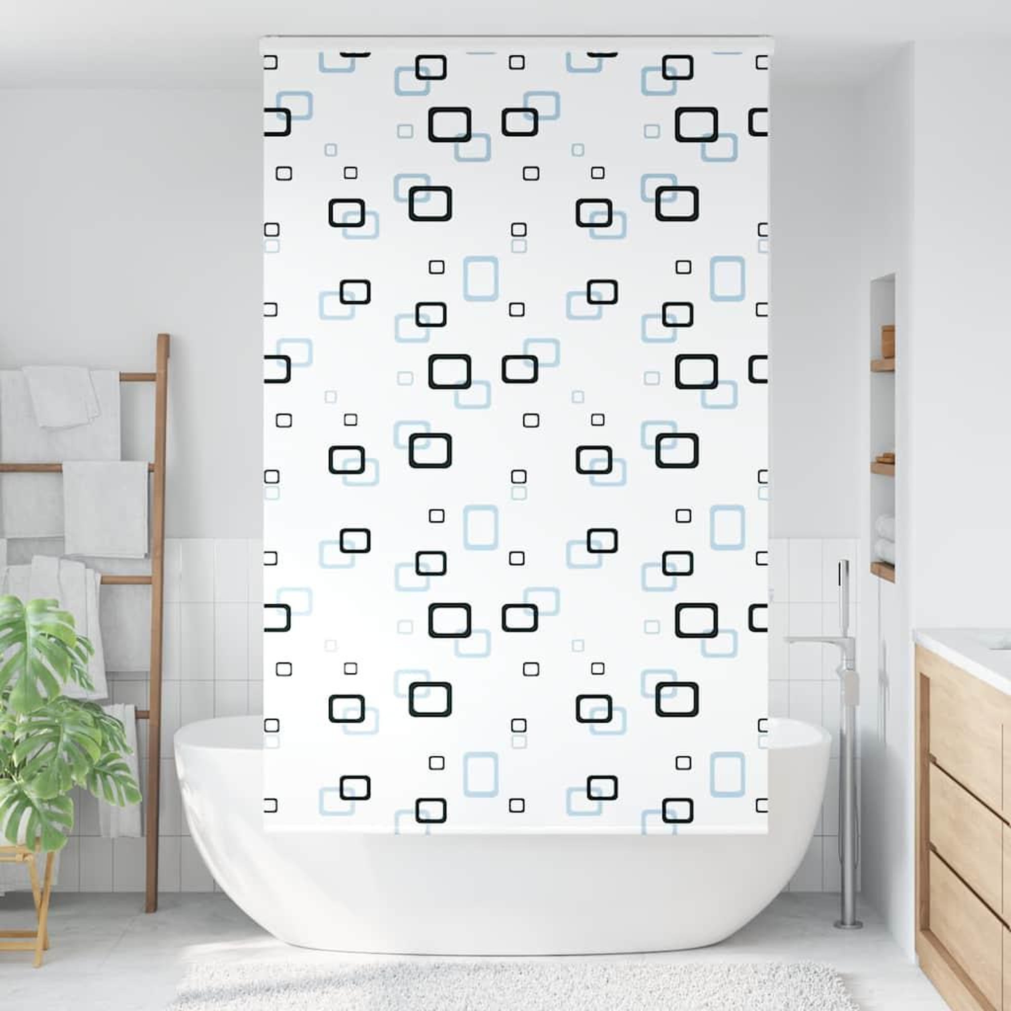 Voir la diapositive 2 : VIDAXL Store enrouleur de douche avec cassette largeur du tissu 136 cm