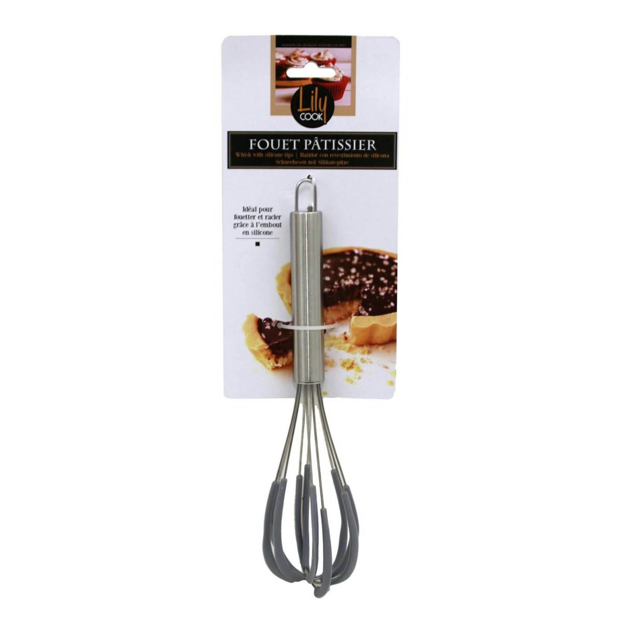 Voir la diapositive 3 : COOK CONCEPT Fouet de cuisine inox & silicone  magic  25cm gris