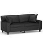 Voir la diapositive 2 : VIDAXL Canapé 2 places avec oreillers décoratifs noir 140cm similicuir