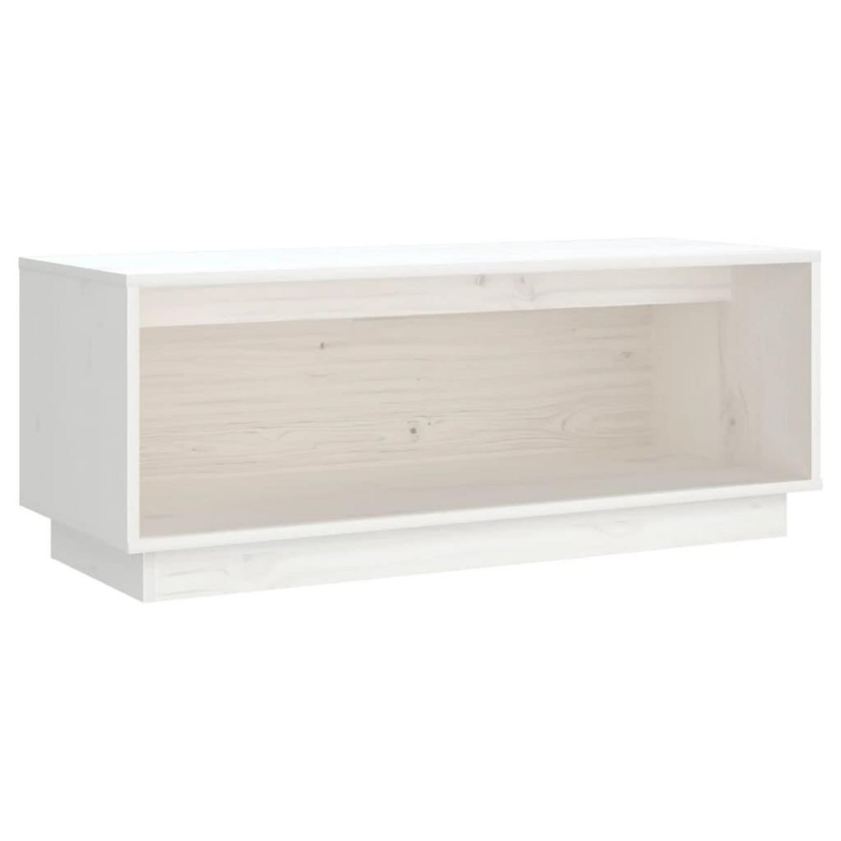 VIDAXL Meuble TV Blanc 90x35x35 cm Bois de pin massif