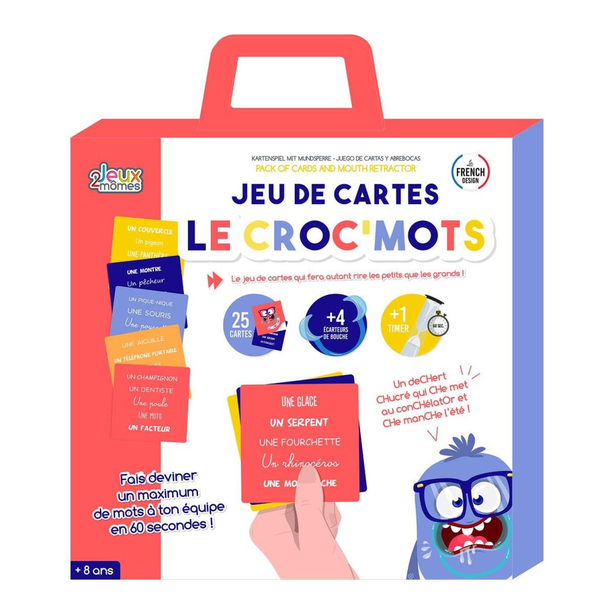 Voir la diapositive 1 : Jeux 2 momes Jeu de cartes  écarteur de bouche  8cm multicolore
