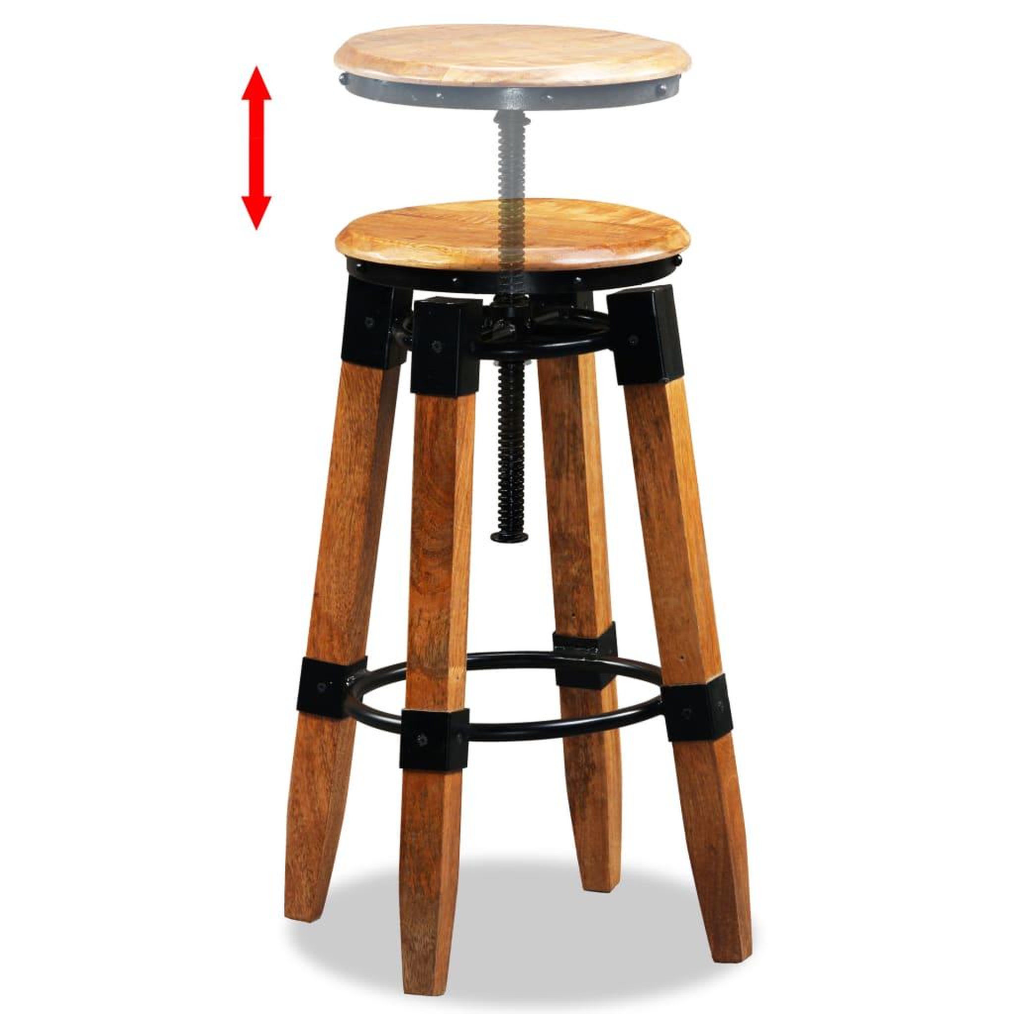 Voir la diapositive 2 : VIDAXL Tabourets de bar lot de 2 bois de manguier massif