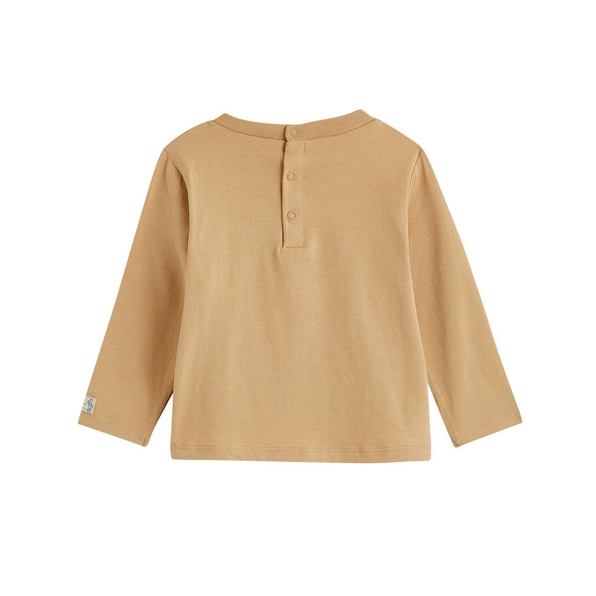 Voir la diapositive 4 : PETIT BEGUIN Ensemble salopette bébé en molleton et t-shirt moka