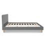 Voir la diapositive 6 : ID MARKET Lit double scandinave BALTA avec tête de lit et sommier 140 x 190 cm tissu gris clair
