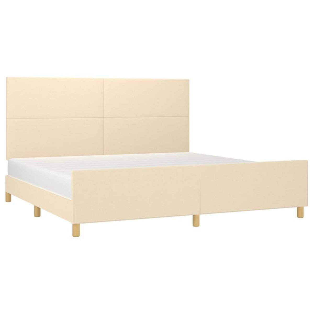 VIDAXL Cadre de lit sans matelas creme 200x200 cm tissu