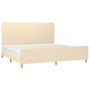Voir la diapositive 3 : VIDAXL Cadre de lit sans matelas creme 200x200 cm tissu