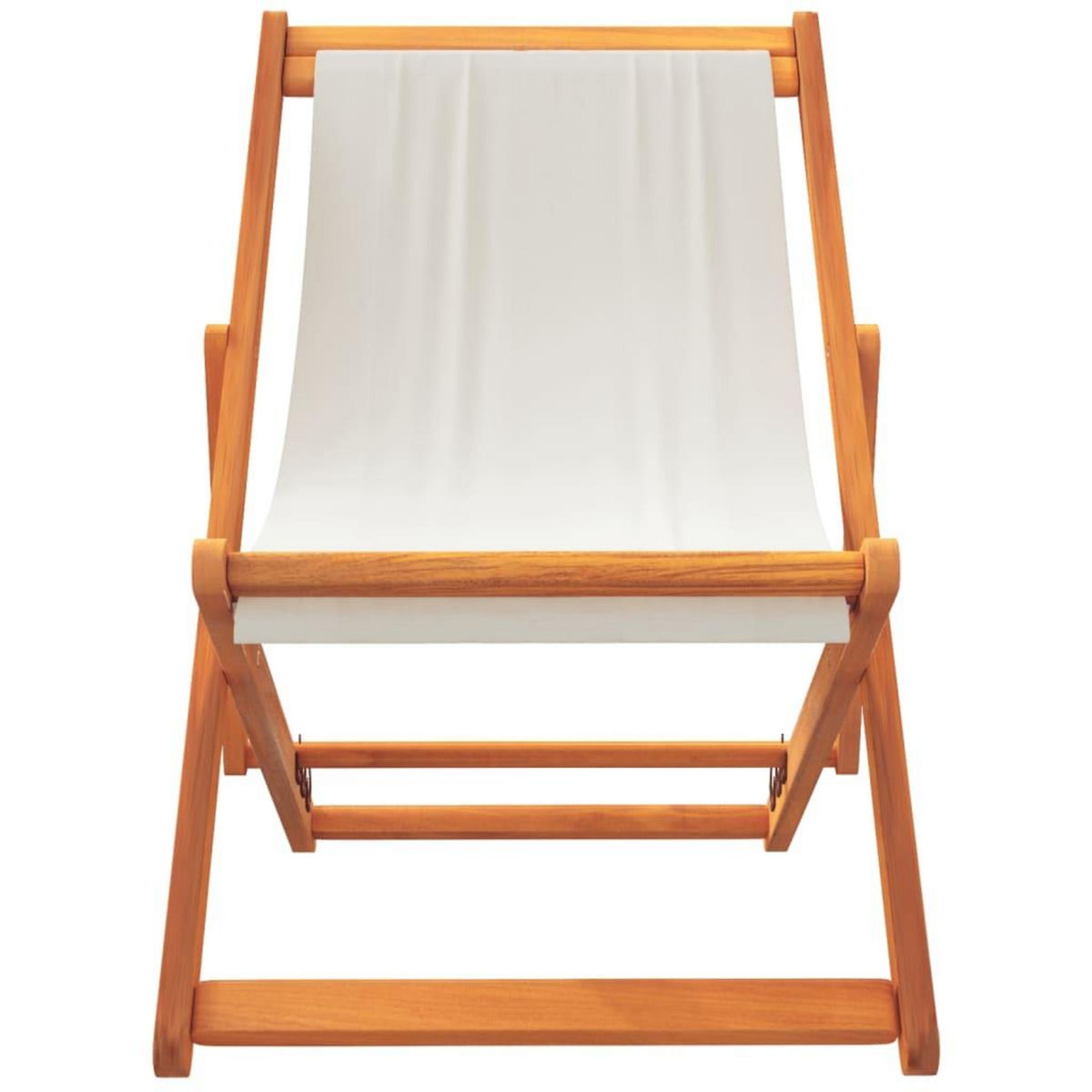VIDAXL Chaises de plage pliables lot de 2 blanc creme tissu