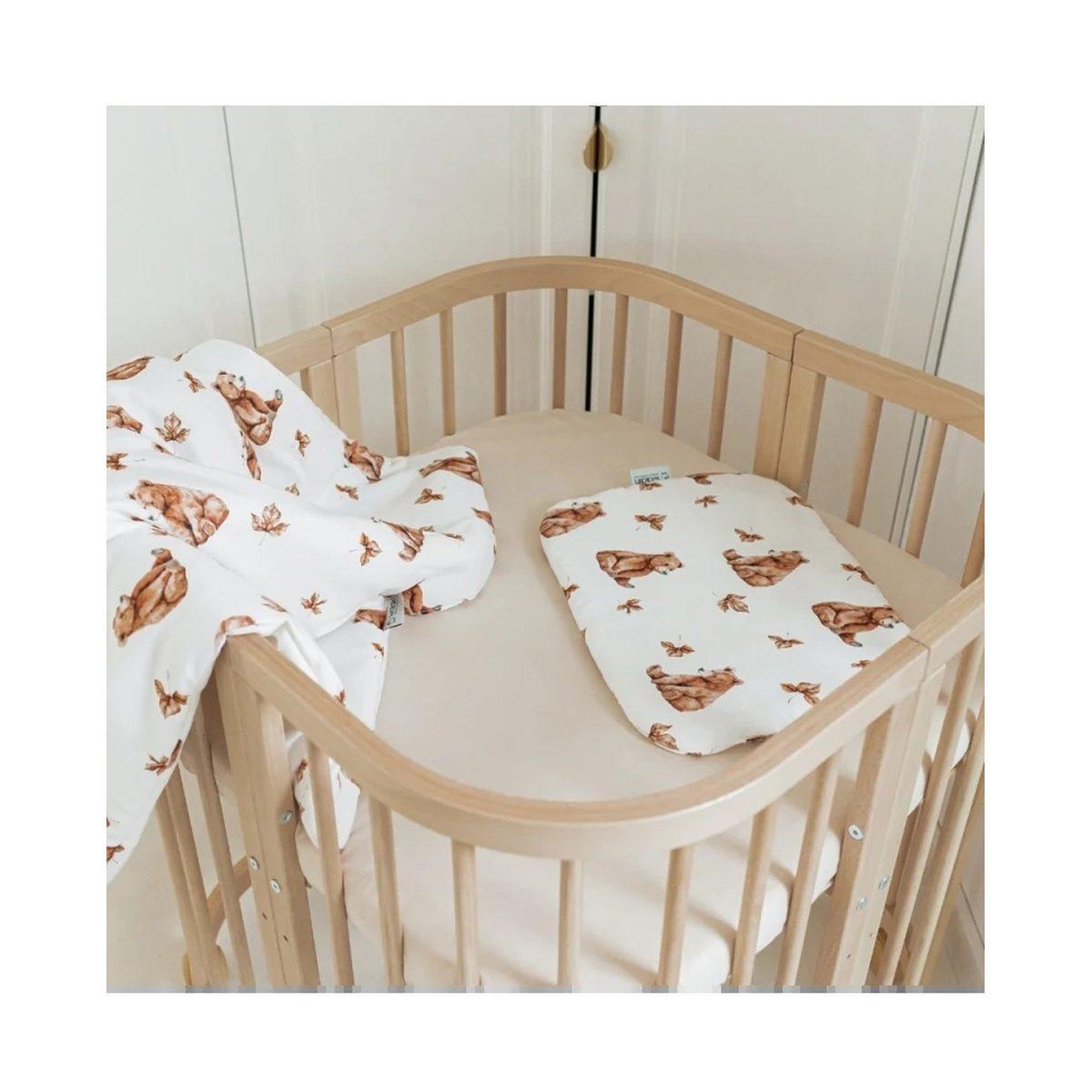 Voir la diapositive 2 : WALDIN Oreiller bébé 40 × 30 cm - motif oursons, blanc