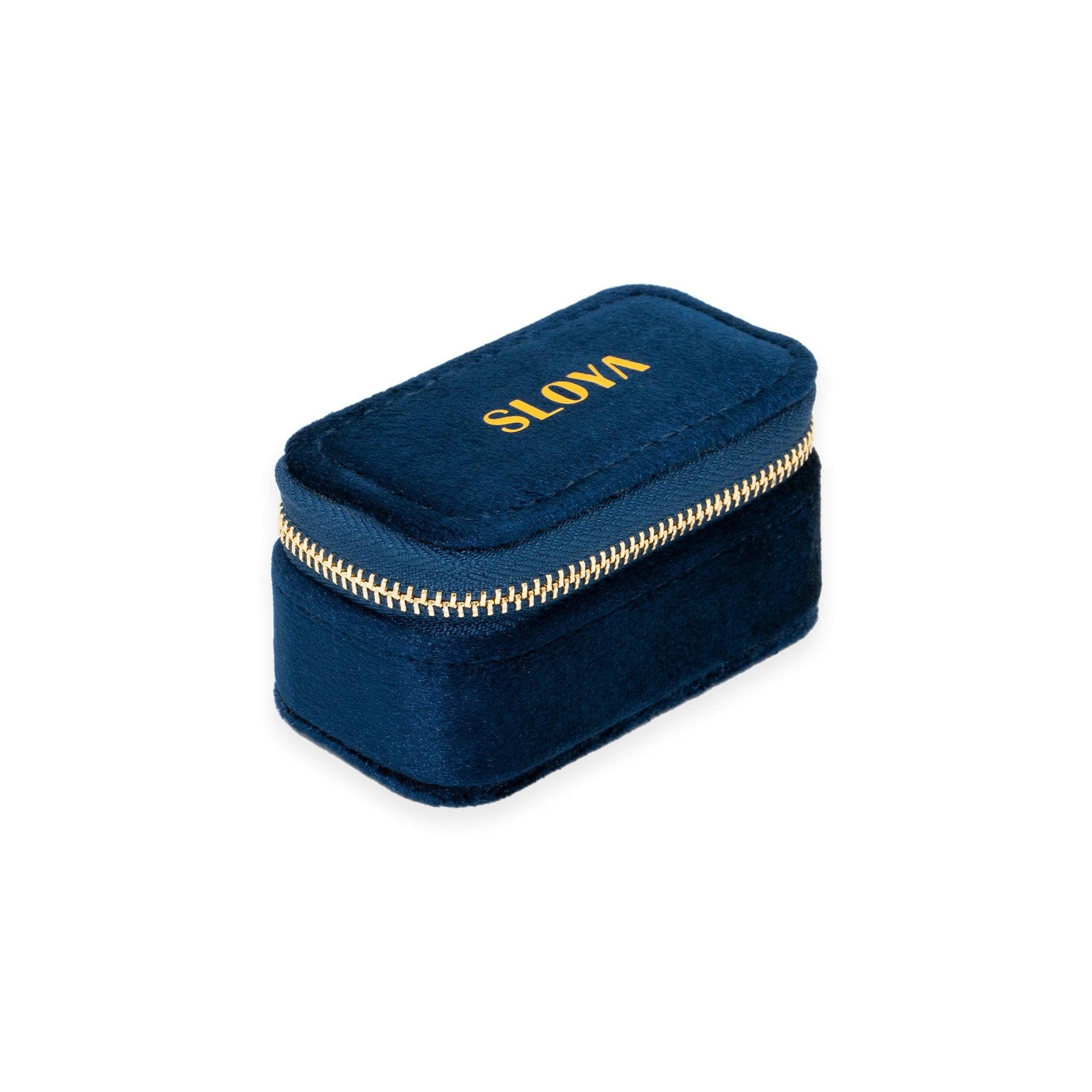 Voir la diapositive 2 : SLOYA Mini boîte à bijoux velours bleu lapis-lazuli