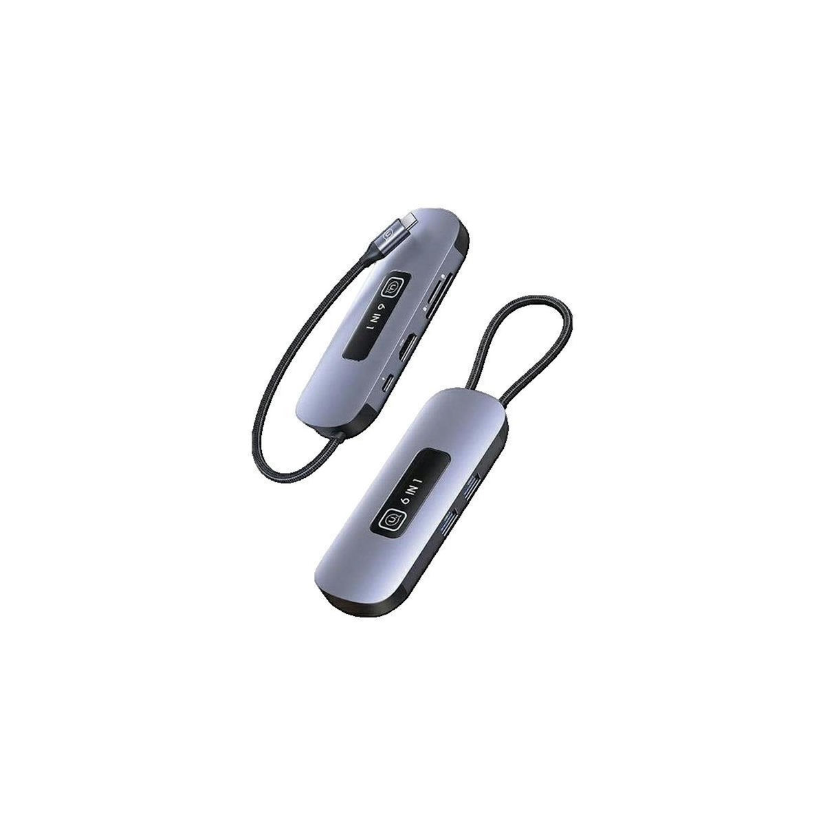 USPC Adaptateur HUB USB usams 6 en 1 Gris