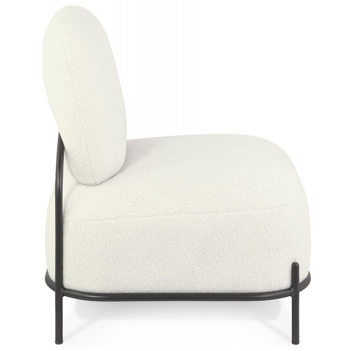 Paris Prix Fauteuil Lounge en Tissu Bouclette  Mark  76cm Beige