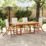 VIDAXL Chaises pliables de jardin lot de 4 bois d'acacia et textilene