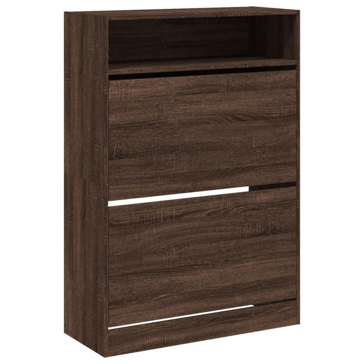 VIDAXL Armoire a chaussures 2 tiroirs rabattables chene marron