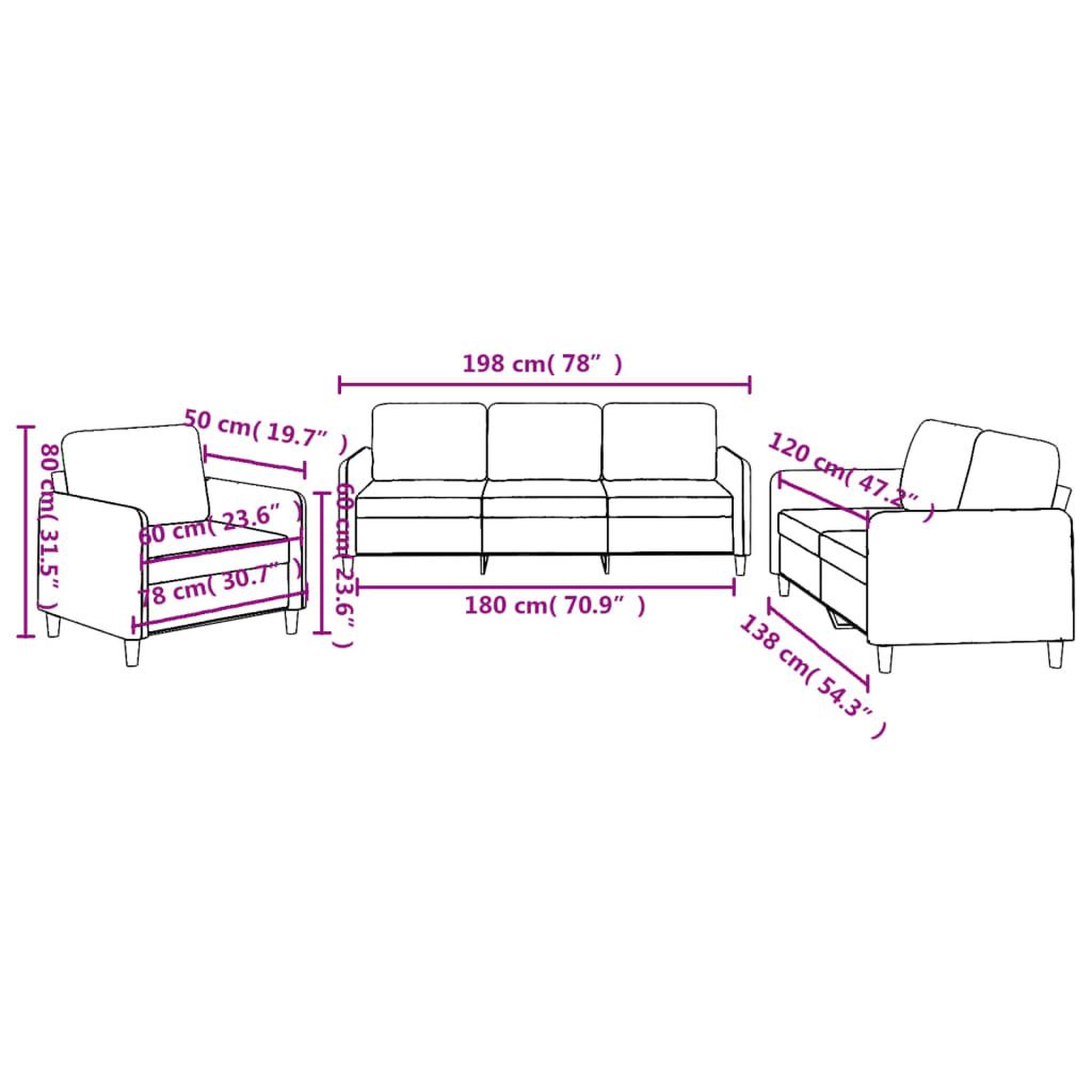 Voir la diapositive 6 : VIDAXL Ensemble de canapes 3 pcs avec coussins Noir Tissu