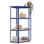 Voir la diapositive 3 : VIDAXL Etagere d'angle a 4 niveaux Bleu Acier et bois d'ingenierie