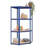 Voir la diapositive 3 : VIDAXL Etagere d'angle a 4 niveaux Bleu Acier et bois d'ingenierie