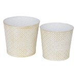 ATMOSPHERA Lot de 2 Cache-Pots en Métal  Tino  22cm Blanc