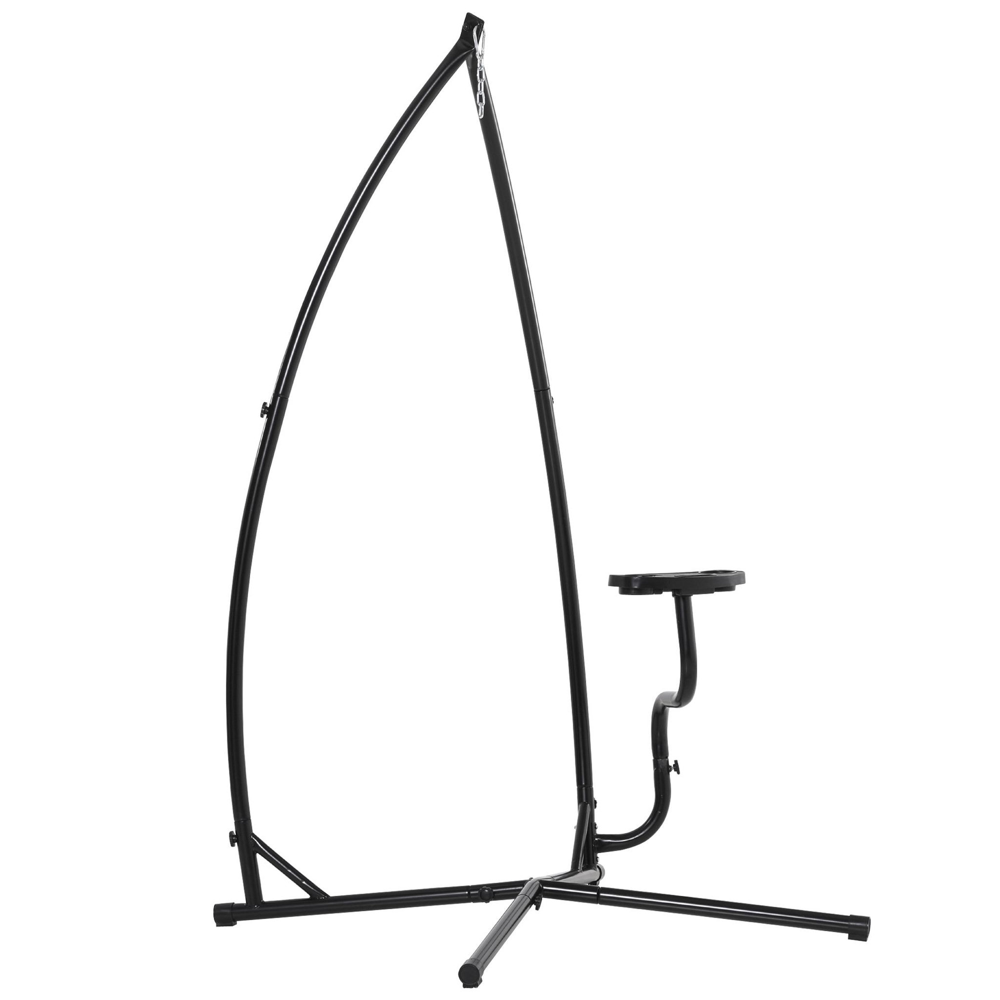 OUTSUNNY Support pour fauteuil suspendu - pied fauteuil suspendu - tablette réglable incluse - charge max. recommandée 120 Kg