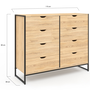 Voir la diapositive 5 : ID MARKET Commode 8 tiroirs DETROIT 115 cm design industriel