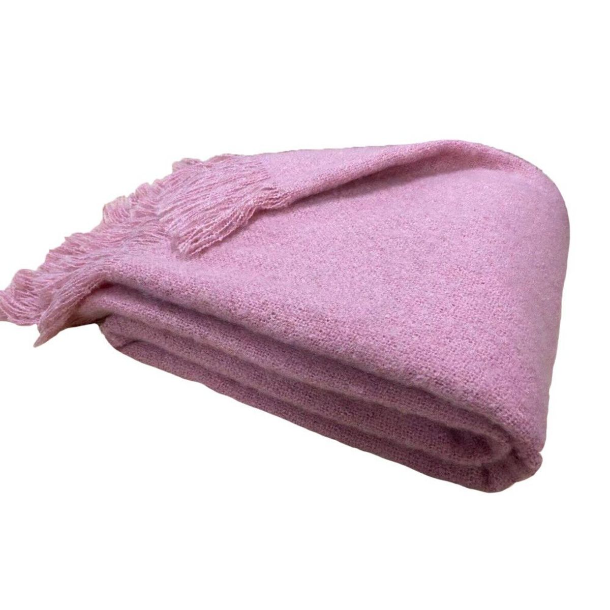 ACTUEL Plaid uni en polyester effet MOHAIR