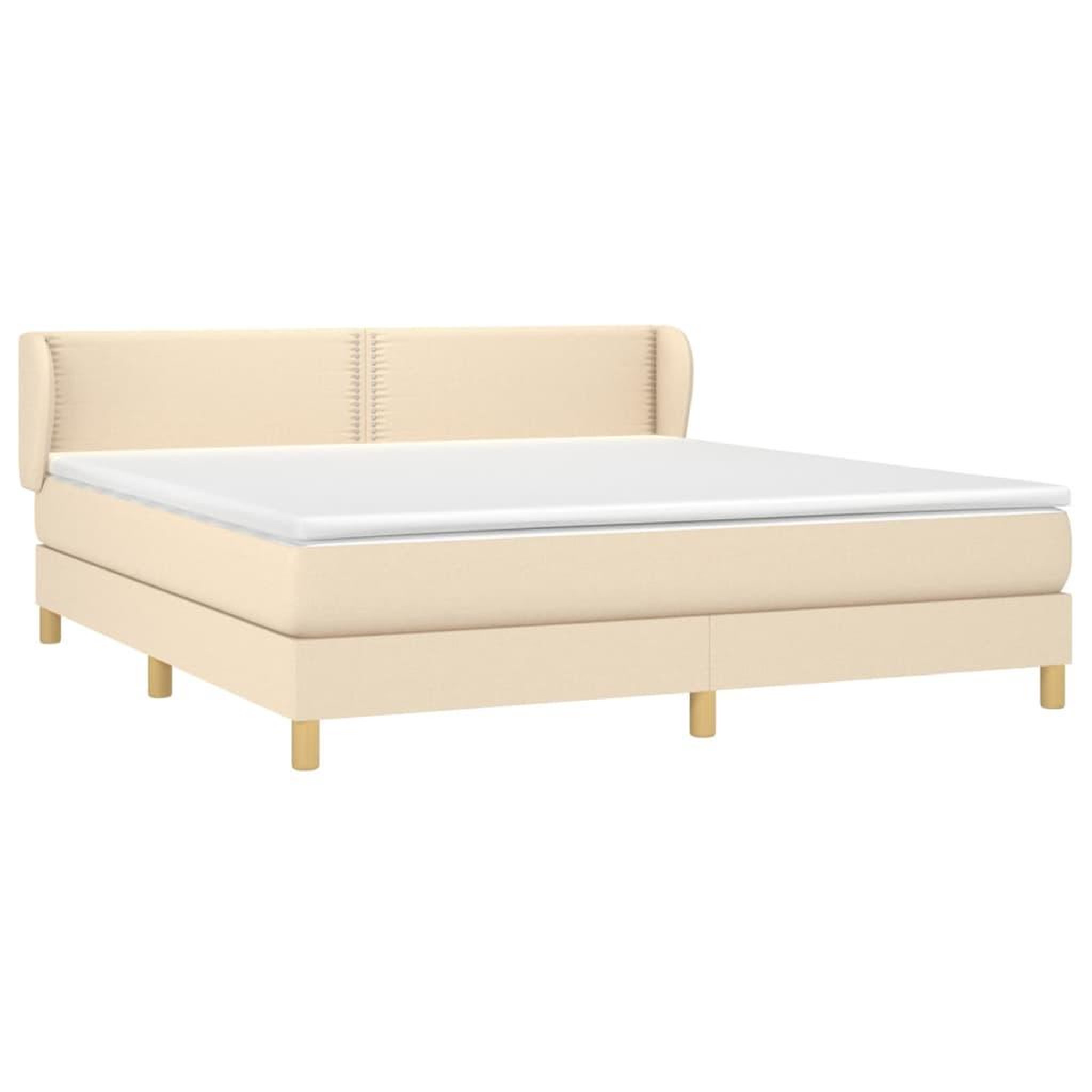 Voir la diapositive 3 : VIDAXL Sommier a lattes de lit avec matelas Creme 180x200 cm Tissu