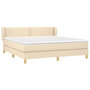 Voir la diapositive 3 : VIDAXL Sommier a lattes de lit avec matelas Creme 180x200 cm Tissu