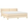Voir la diapositive 3 : VIDAXL Sommier a lattes de lit avec matelas Creme 180x200 cm Tissu