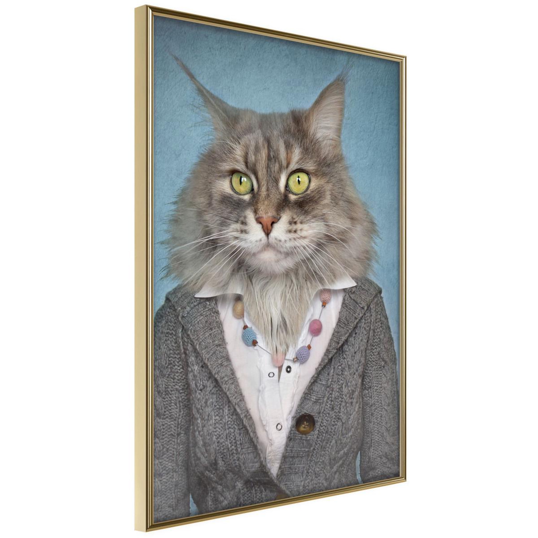Voir la diapositive 1 : Paris Prix Affiche Murale Encadrée  Animal Alter Ego Cat