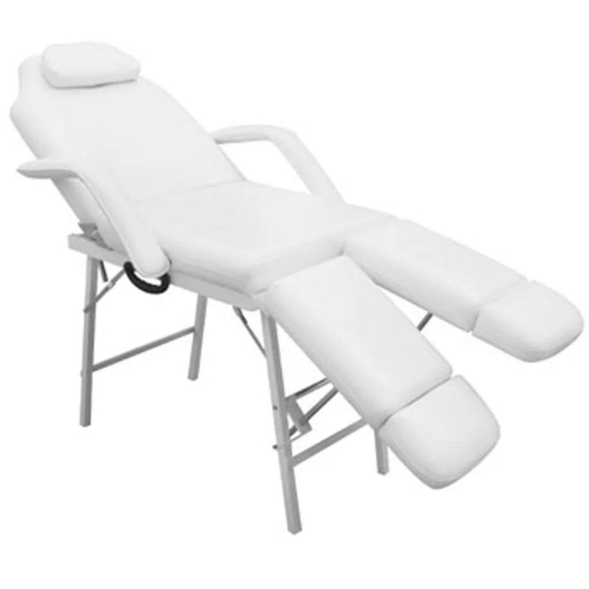 VIDAXL Fauteuil pour traitement facial Similicuir 185x78x76 cm Blanc