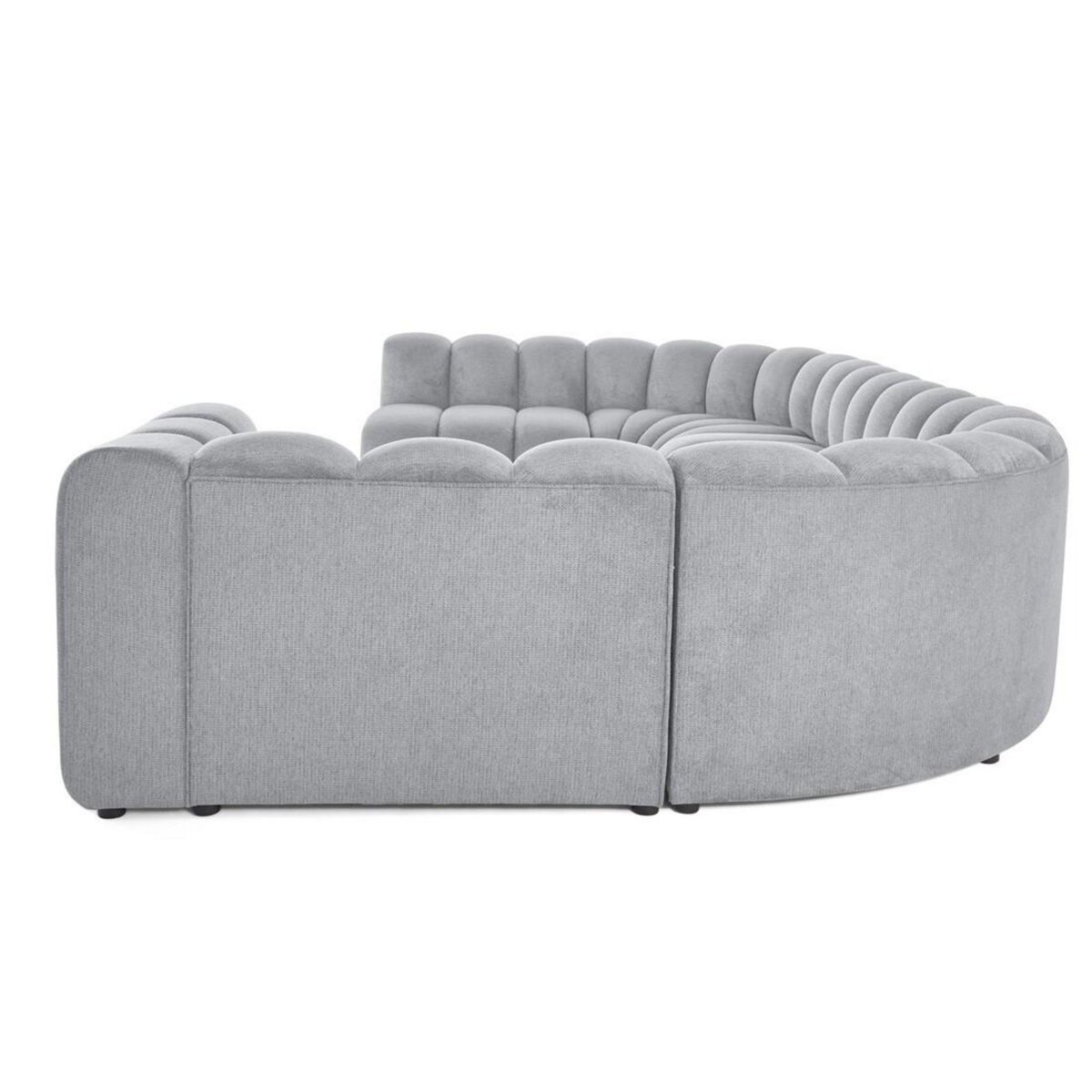 LISA DESIGN Debbie - canapé modulable panoramique d'angle gauche 7 places en tissu texturé