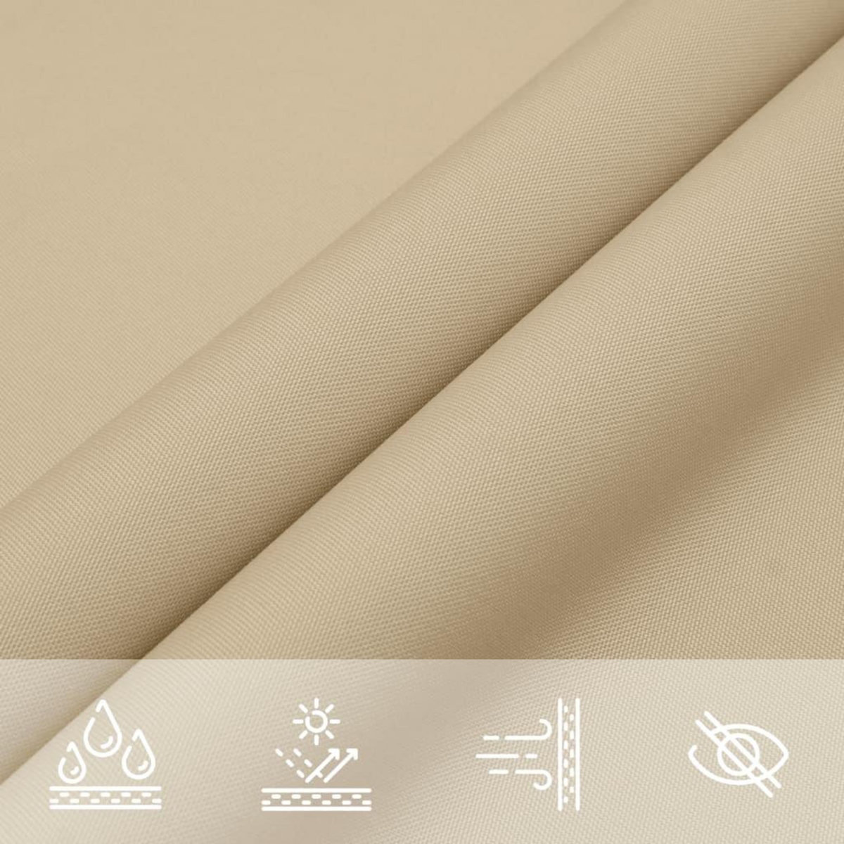 VIDAXL Voile de parasol tissu oxford triangulaire 4x5x5 m beige