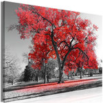 Paris Prix Tableau Imprimé  Autumn in the Park Wide Red. Coloris disponibles : Multicolore