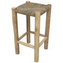 Voir la diapositive 1 : MAISON PAVANE Tabouret pour îlot central 65 cm en jonc de mer et teck-Jovan