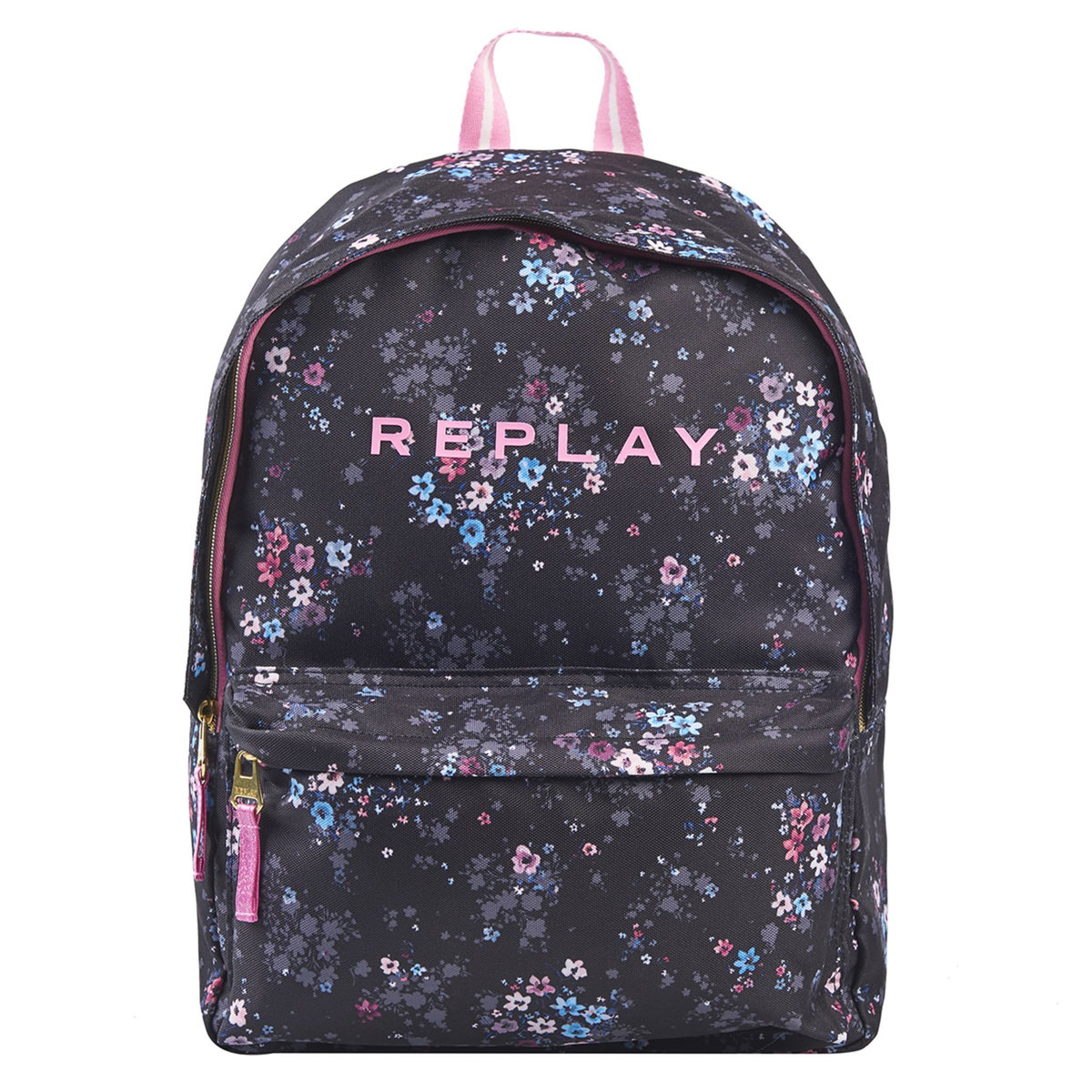 REPLAY Sac à dos 1 compartiment noir motif fleurs REPLAY