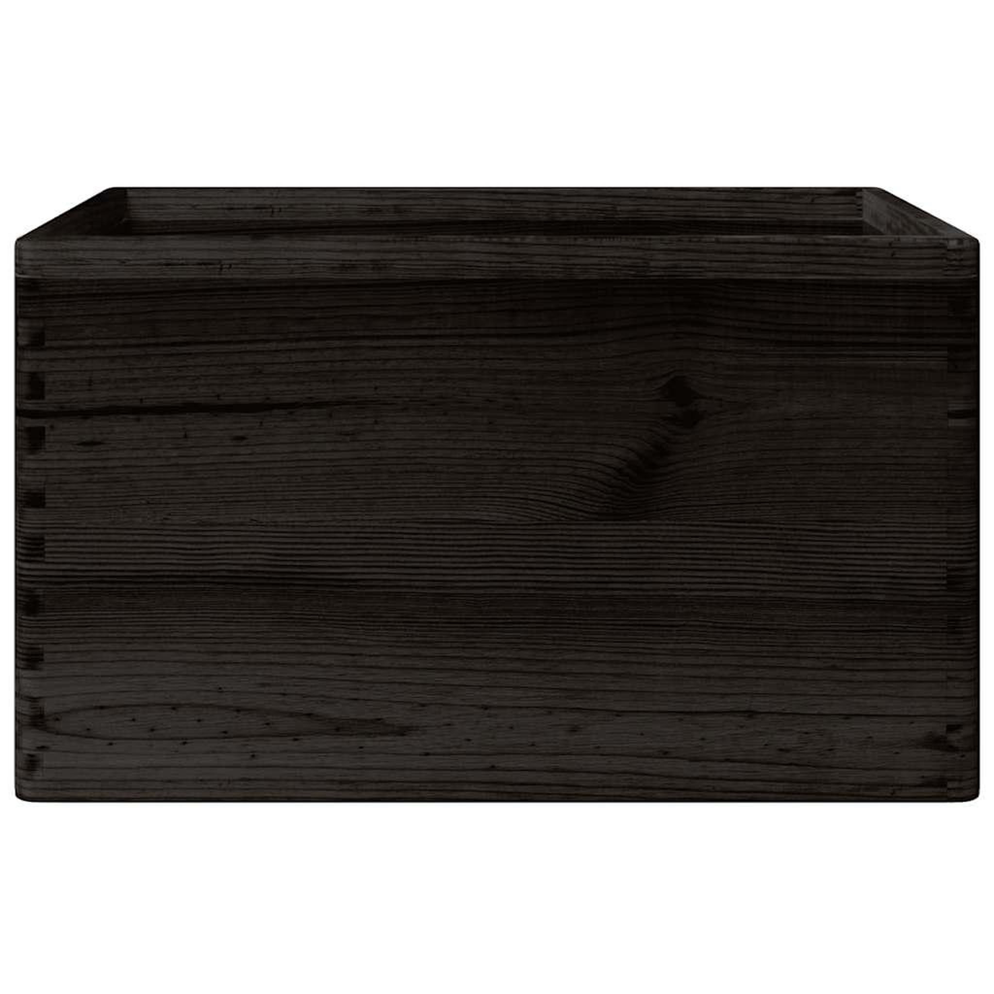 Voir la diapositive 4 : VIDAXL Boîte en bois avec poignees noir 40x30x23 cm bois de pin massif