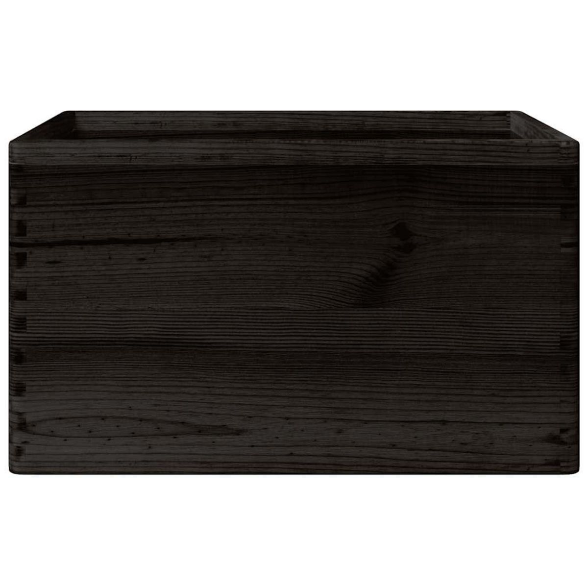 VIDAXL Boîte en bois avec poignees noir 40x30x23 cm bois de pin massif
